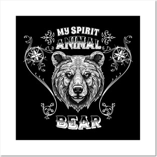 My spirit animal Bear. Majestic Bear of Strength and Leadership. Posters and Art